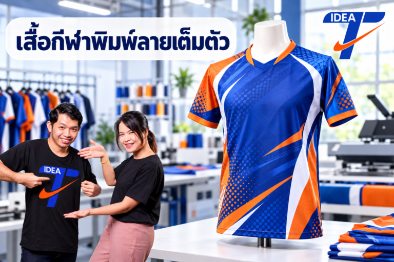 เสื้อกีฬาพิมพ์ลายเต็มตัว พร้อมทีมงานและโลโก้ IDEA T-SHIRTS