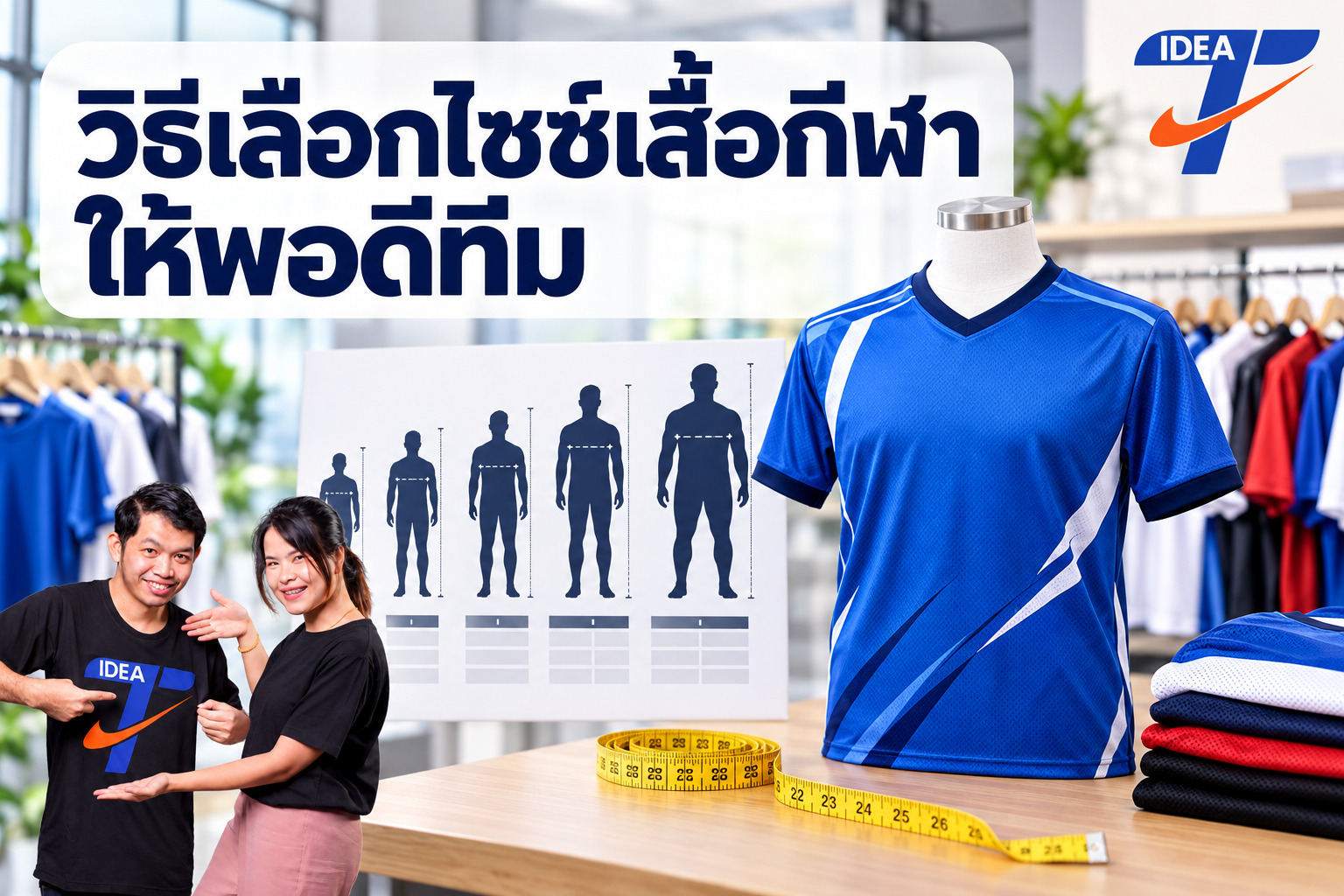วิธีเลือกไซซ์เสื้อกีฬาให้พอดีทีม
